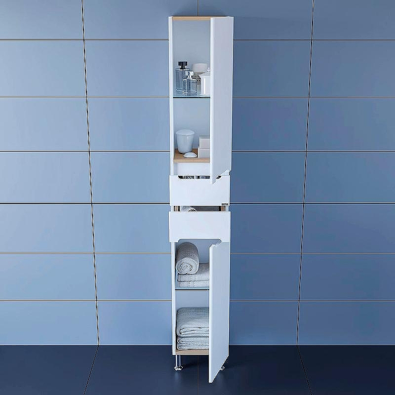 Шкаф пенал СанТа Лондон 30 524008 Белый, купить, цена, заказать, магазин, доставка, скидка, промокод, купить, цена, заказать, магазин, доставка, скидка, промокод