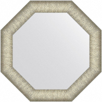 Зеркало Evoform Octagon 50x50 BY 7421 в багетной раме - Брашированное серебро 59, купить, цена, заказать, магазин, доставка, скидка, промокод, купить, цена, заказать, магазин, доставка, скидка, промокод
