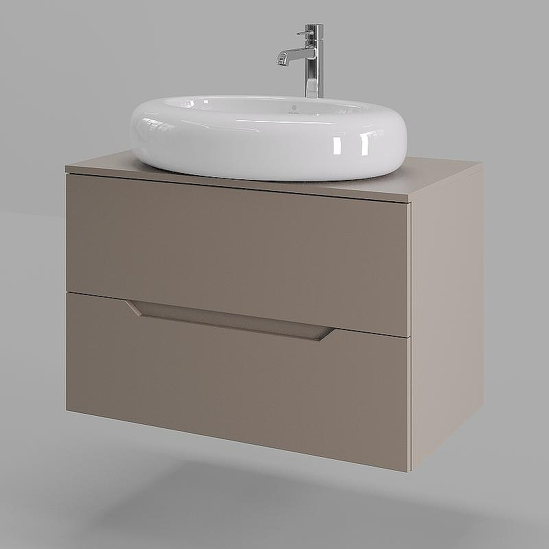 Тумба с раковиной Orange Line 80 Li-80TuLMDF+B08-640W подвесная Латте матовый, купить, цена, заказать, магазин, доставка, скидка, промокод, купить, цена, заказать, магазин, доставка, скидка, промокод