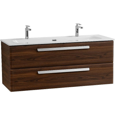 Тумба под раковину Cezares Eco-Cer-N 120 ECO-CER-N-1200-2C-SO-NCS-P подвесная Орех шоколад Софт без ручек