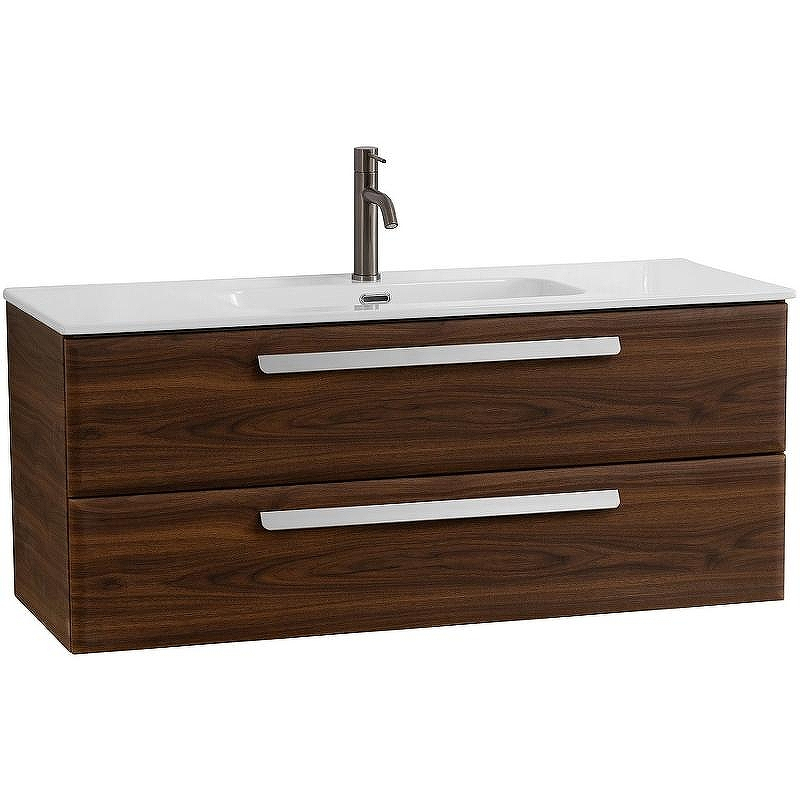 Тумба под раковину Cezares Eco-Cer-N 120 ECO-CER-N-1200-2C-SO-NCS-P подвесная Орех шоколад Софт без ручек, купить, цена, заказать, магазин, доставка, скидка, промокод, купить, цена, заказать, магазин, доставка, скидка, промокод