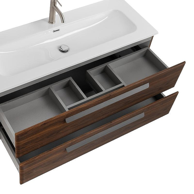 Тумба под раковину Cezares Eco-Cer-N 120 ECO-CER-N-1200-2C-SO-NCS-P подвесная Орех шоколад Софт без ручек, купить, цена, заказать, магазин, доставка, скидка, промокод, купить, цена, заказать, магазин, доставка, скидка, промокод