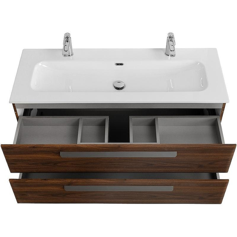 Тумба под раковину Cezares Eco-Cer-N 120 ECO-CER-N-1200-2C-SO-NCS-P подвесная Орех шоколад Софт без ручек, купить, цена, заказать, магазин, доставка, скидка, промокод, купить, цена, заказать, магазин, доставка, скидка, промокод