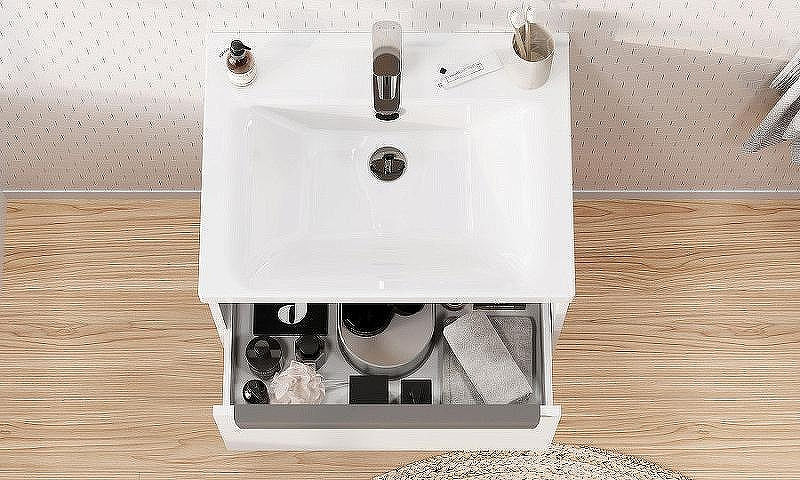 Тумба под раковину Aquaton Хоуп 60 1A287201HP2B0 подвесная Белая матовая, купить, цена, заказать, магазин, доставка, скидка, промокод, купить, цена, заказать, магазин, доставка, скидка, промокод