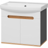 Тумба с раковиной Misty Сканди 60 УТ000023184 подвесная Белый Дуб крафт золотой Антрацит, купить, цена, заказать, магазин, доставка, скидка, промокод, купить, цена, заказать, магазин, доставка, скидка, промокод
