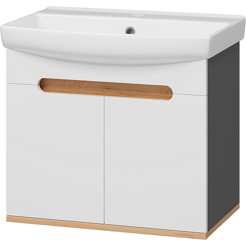Тумба с раковиной Misty Сканди 60 УТ000023184 подвесная Белый Дуб крафт золотой Антрацит, купить, цена, заказать, магазин, доставка, скидка, промокод, купить, цена, заказать, магазин, доставка, скидка, промокод