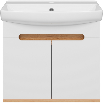 Тумба с раковиной Misty Сканди 60 УТ000023184 подвесная Белый Дуб крафт золотой Антрацит