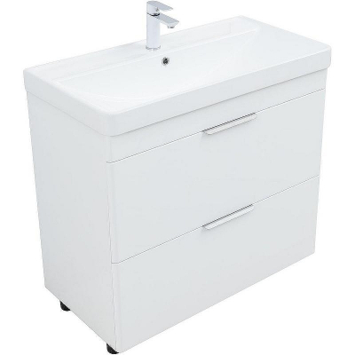 Тумба под раковину Aquanet Ирис new 90 336309 Белый глянец