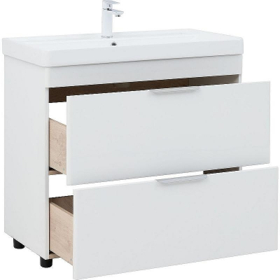 Тумба под раковину Aquanet Ирис new 90 336309 Белый глянец