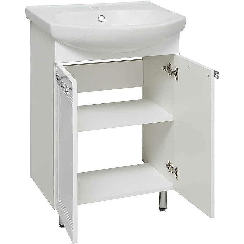 Тумба под раковину Runo Монро 55 00-00000457 Белая, купить, цена, заказать, магазин, доставка, скидка, промокод, купить, цена, заказать, магазин, доставка, скидка, промокод