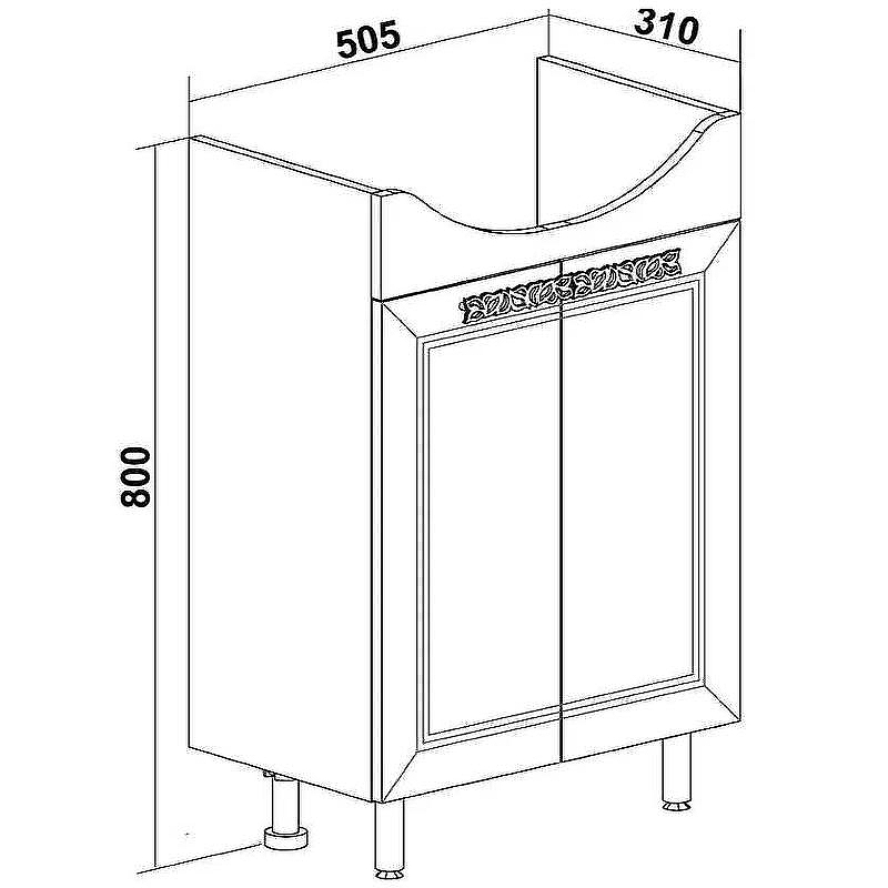 Тумба под раковину Runo Монро 55 00-00000457 Белая, купить, цена, заказать, магазин, доставка, скидка, промокод, купить, цена, заказать, магазин, доставка, скидка, промокод