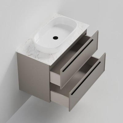 Тумба под раковину La Fenice Elba Twin 90 FNC-01-ELB-C-90-2 подвесная Бежевая матовая