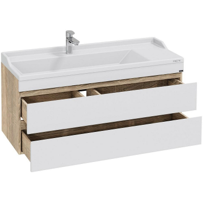 Тумба под раковину СанТа Марс 120 700425 подвесная Белая Янтарное дерево