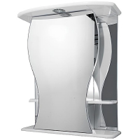 Зеркальный шкаф Misty Карина 60 L Э-Крн02060-01СвЛ с подсветкой Белый, купить, цена, заказать, магазин, доставка, скидка, промокод, купить, цена, заказать, магазин, доставка, скидка, промокод