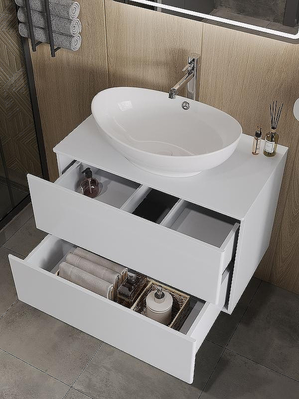 Тумба под раковину Orange Otto Ot-75TuMDF подвесная Белый глянцевый, купить, цена, заказать, магазин, доставка, скидка, промокод, купить, цена, заказать, магазин, доставка, скидка, промокод