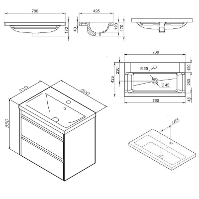 Тумба под раковину AM.PM Pulse 60 M91-FHX0602-WCC0602WG подвесная цвет Белый глянцевый