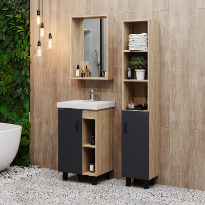 Тумба под раковину Onika Тимбер 50 L 105035 цвет Дуб сонома Серый