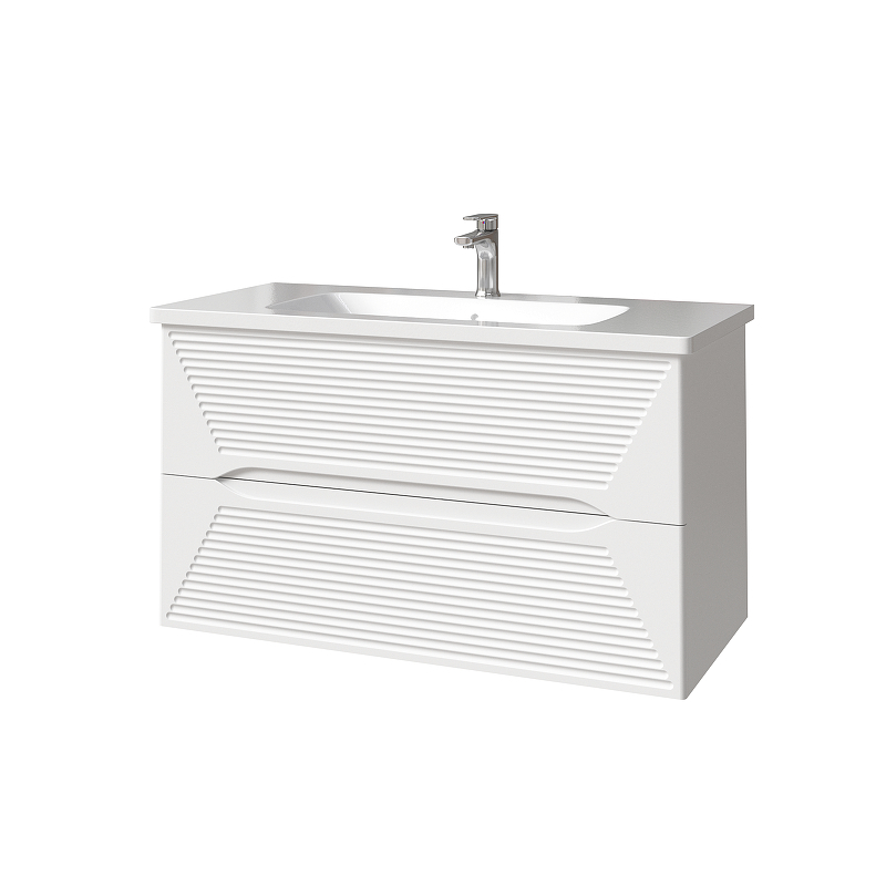 Тумба под раковину Caprigo Modo Terza 100 35615-SF027 подвесная цвет Белый, купить, цена, заказать, магазин, доставка, скидка, промокод, купить, цена, заказать, магазин, доставка, скидка, промокод