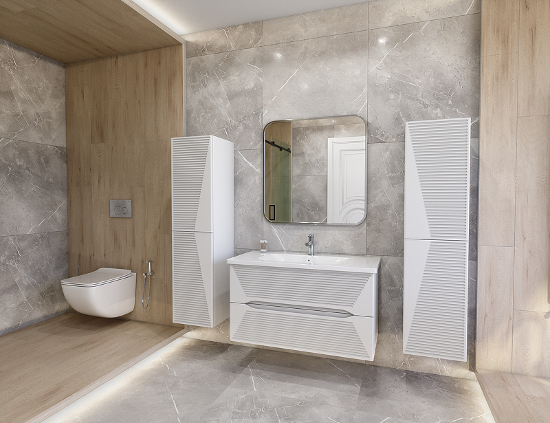 Тумба под раковину Caprigo Modo Terza 100 35615-SF027 подвесная цвет Белый, купить, цена, заказать, магазин, доставка, скидка, промокод, купить, цена, заказать, магазин, доставка, скидка, промокод