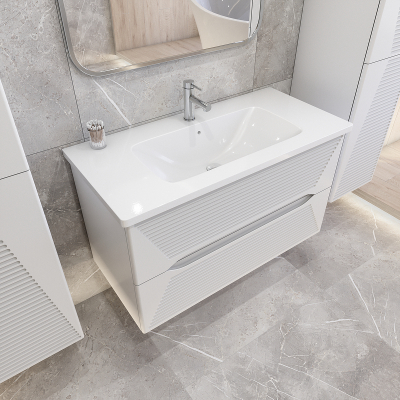 Тумба под раковину Caprigo Modo Terza 100 35615-SF027 подвесная цвет Белый