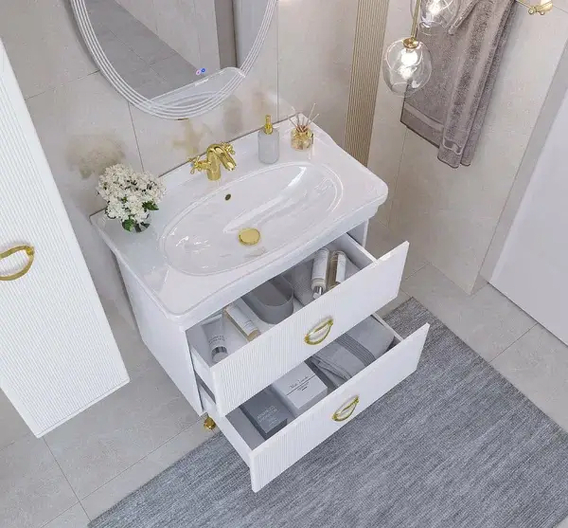 Тумба под раковину Grossman Атрио 85 108016 цвет Белый глянцевый, купить, цена, заказать, магазин, доставка, скидка, промокод, купить, цена, заказать, магазин, доставка, скидка, промокод