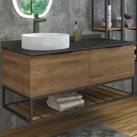 Тумба с раковиной Comforty Порто 120-1 00-00000828 подвесная Дуб темно-коричневый, купить, цена, заказать, магазин, доставка, скидка, промокод, купить, цена, заказать, магазин, доставка, скидка, промокод