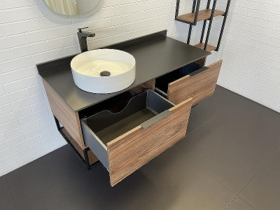 Тумба с раковиной Comforty Порто 120-1 00-00000828 подвесная Дуб темно-коричневый