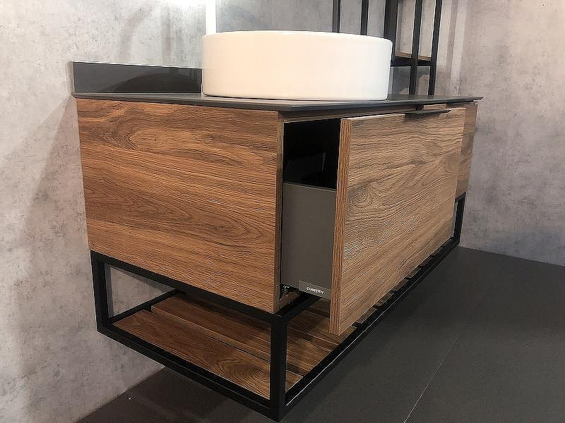 Тумба с раковиной Comforty Порто 120-1 00-00000828 подвесная Дуб темно-коричневый, купить, цена, заказать, магазин, доставка, скидка, промокод, купить, цена, заказать, магазин, доставка, скидка, промокод