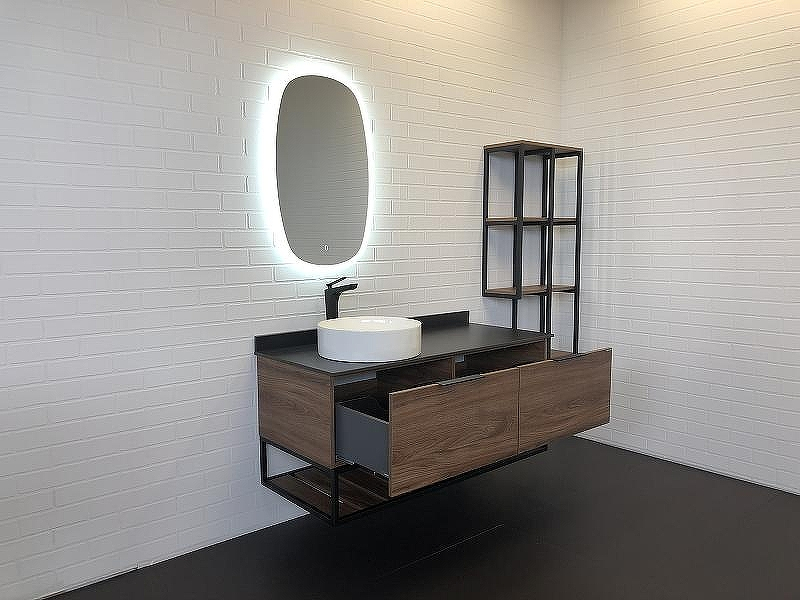 Тумба с раковиной Comforty Порто 120-1 00-00000828 подвесная Дуб темно-коричневый, купить, цена, заказать, магазин, доставка, скидка, промокод, купить, цена, заказать, магазин, доставка, скидка, промокод