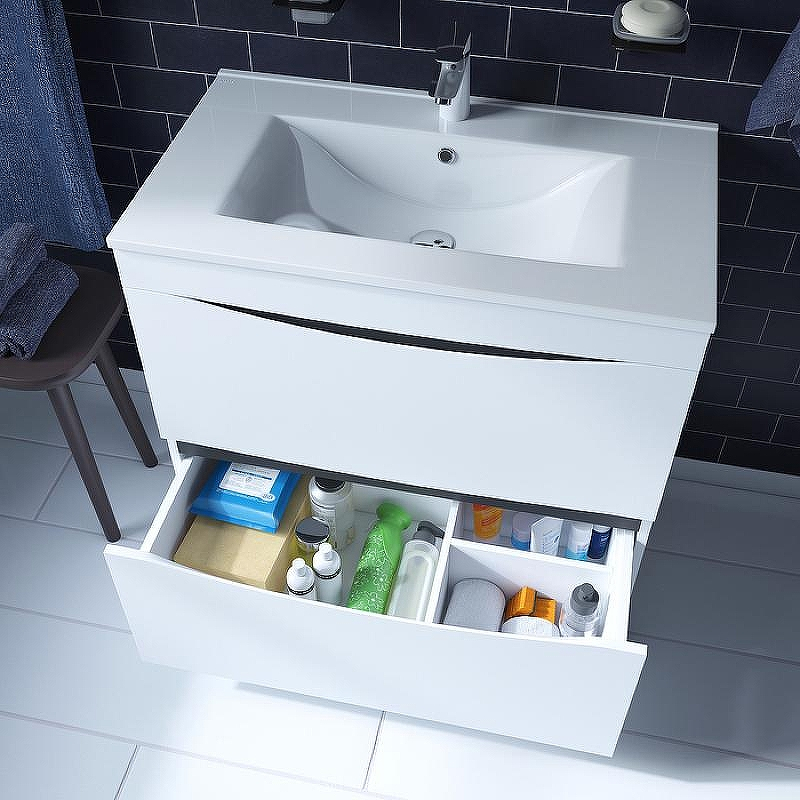 Тумба с раковиной Iddis Cloud 80 CLO80WFi95K Белая, купить, цена, заказать, магазин, доставка, скидка, промокод, купить, цена, заказать, магазин, доставка, скидка, промокод