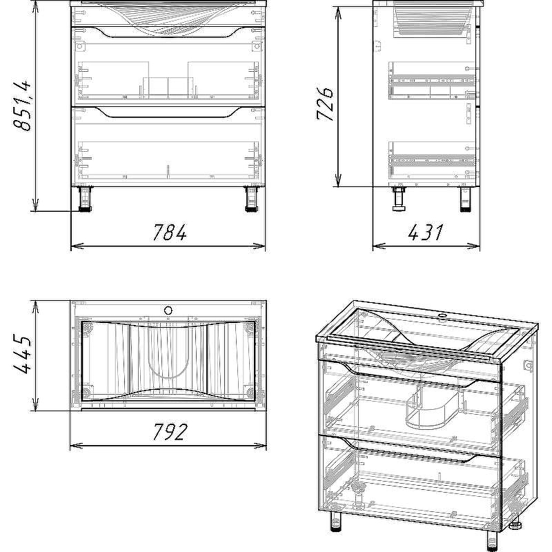Тумба под раковину Stella Polar Абигель 80 SP-00001130 Серая Цемент, купить, цена, заказать, магазин, доставка, скидка, промокод, купить, цена, заказать, магазин, доставка, скидка, промокод