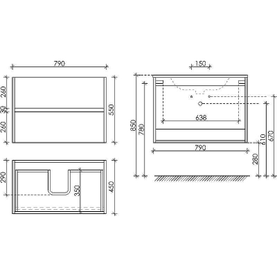 Тумба под раковину Sancos Urban 80 UR80EG подвесная Дуб Галифакс натуральный