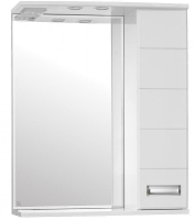 Зеркало со шкафом Style Line Ирис 65 С с подсветкой Белый глянец, купить, цена, заказать, магазин, доставка, скидка, промокод, купить, цена, заказать, магазин, доставка, скидка, промокод