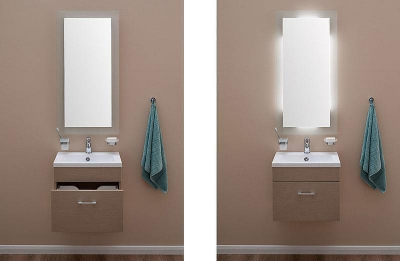 Зеркало Aquanet Нота 45 159094 с подсветкой Алюминий