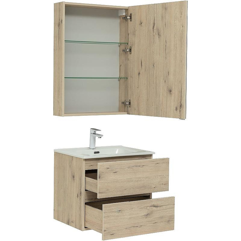 Комплект мебели для ванной Aquanet Алвита New 60 274209 подвесной Дуб веллингтон белый, купить, цена, заказать, магазин, доставка, скидка, промокод, купить, цена, заказать, магазин, доставка, скидка, промокод