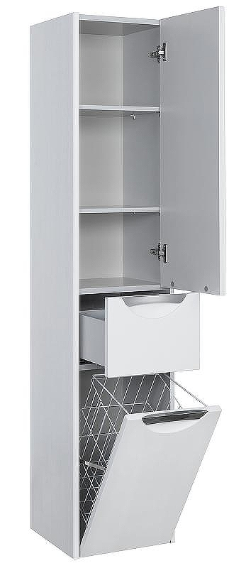 Шкаф пенал Aquaton Сильва 32 R 1A215603SIW7R подвесной с бельевой корзиной Дуб полярный, купить, цена, заказать, магазин, доставка, скидка, промокод, купить, цена, заказать, магазин, доставка, скидка, промокод