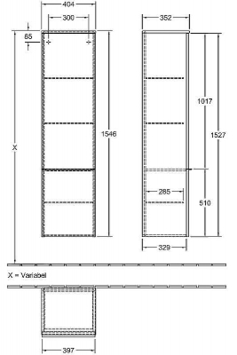 Шкаф пенал Villeroy&amp;Boch Venticello 40 R A95114E8 подвесной Белое дерево