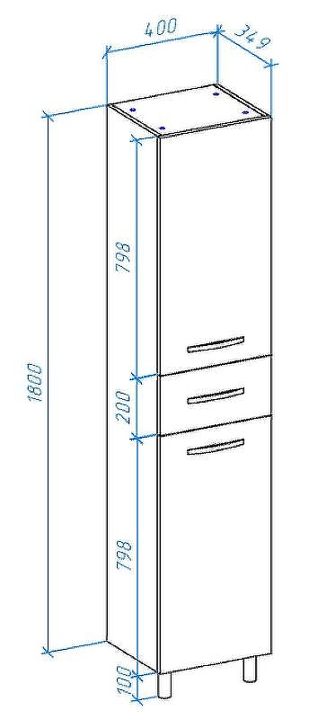Шкаф пенал Bellezza Анкона 40 R 4629605661018 Белый, купить, цена, заказать, магазин, доставка, скидка, промокод, купить, цена, заказать, магазин, доставка, скидка, промокод