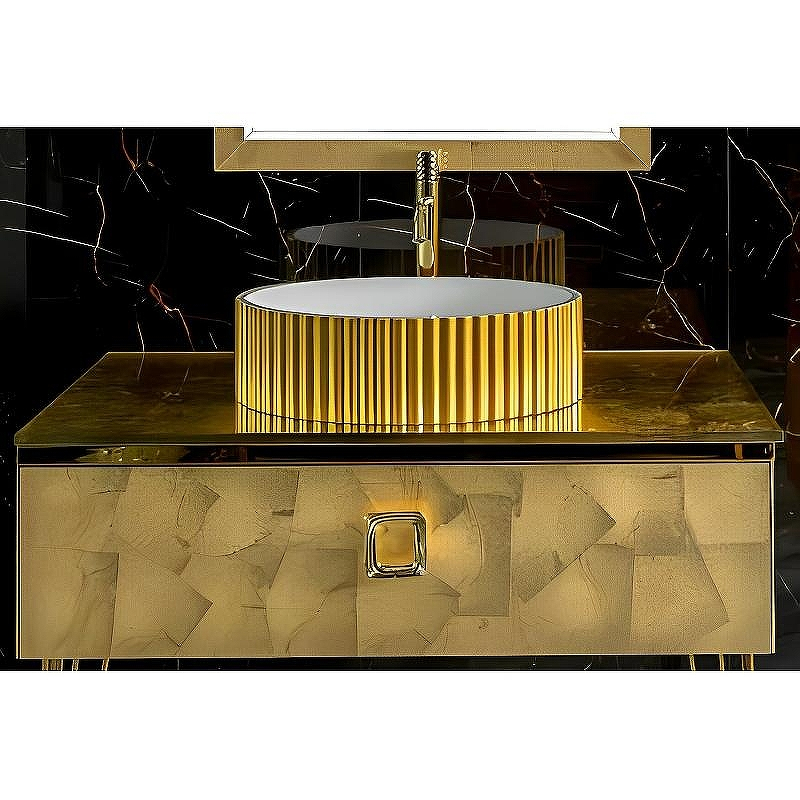 Тумба под раковину Boheme Armadi Art Lucido 80 770-080-Foil подвесная Поталь, купить, цена, заказать, магазин, доставка, скидка, промокод, купить, цена, заказать, магазин, доставка, скидка, промокод