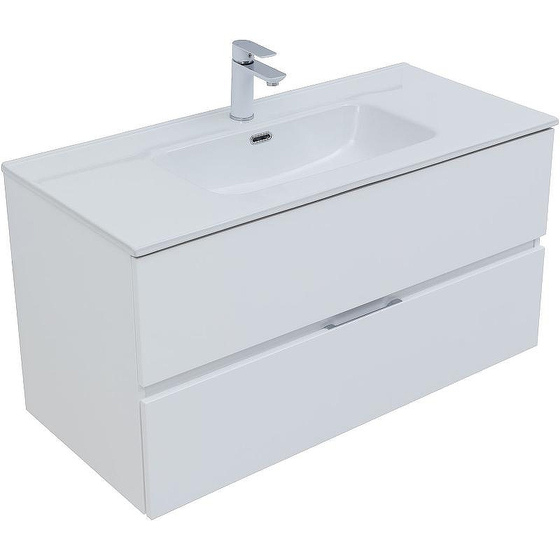 Тумба под раковину Aquanet Алвита New 100 277518 подвесная Белая матовая, купить, цена, заказать, магазин, доставка, скидка, промокод, купить, цена, заказать, магазин, доставка, скидка, промокод