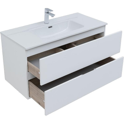 Тумба под раковину Aquanet Алвита New 100 277518 подвесная Белая матовая