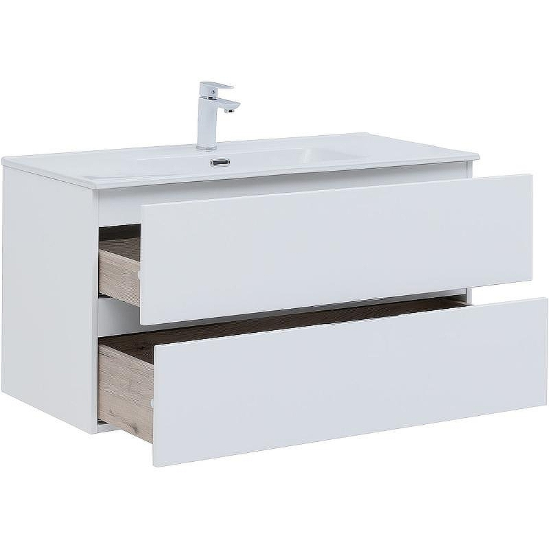 Тумба под раковину Aquanet Алвита New 100 277518 подвесная Белая матовая, купить, цена, заказать, магазин, доставка, скидка, промокод, купить, цена, заказать, магазин, доставка, скидка, промокод