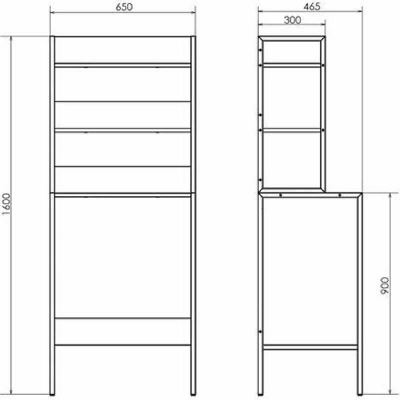 Стеллаж Comforty 65 00-00011201 над стиральной машиной Дуб темно-коричневый, купить, цена, заказать, магазин, доставка, скидка, промокод, купить, цена, заказать, магазин, доставка, скидка, промокод