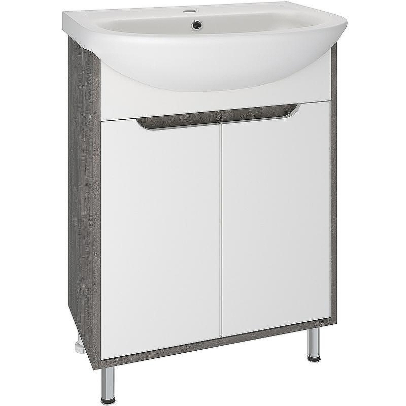 Тумба под раковину Runo Эко 60 00-00001338 Железный камень Белая, купить, цена, заказать, магазин, доставка, скидка, промокод, купить, цена, заказать, магазин, доставка, скидка, промокод