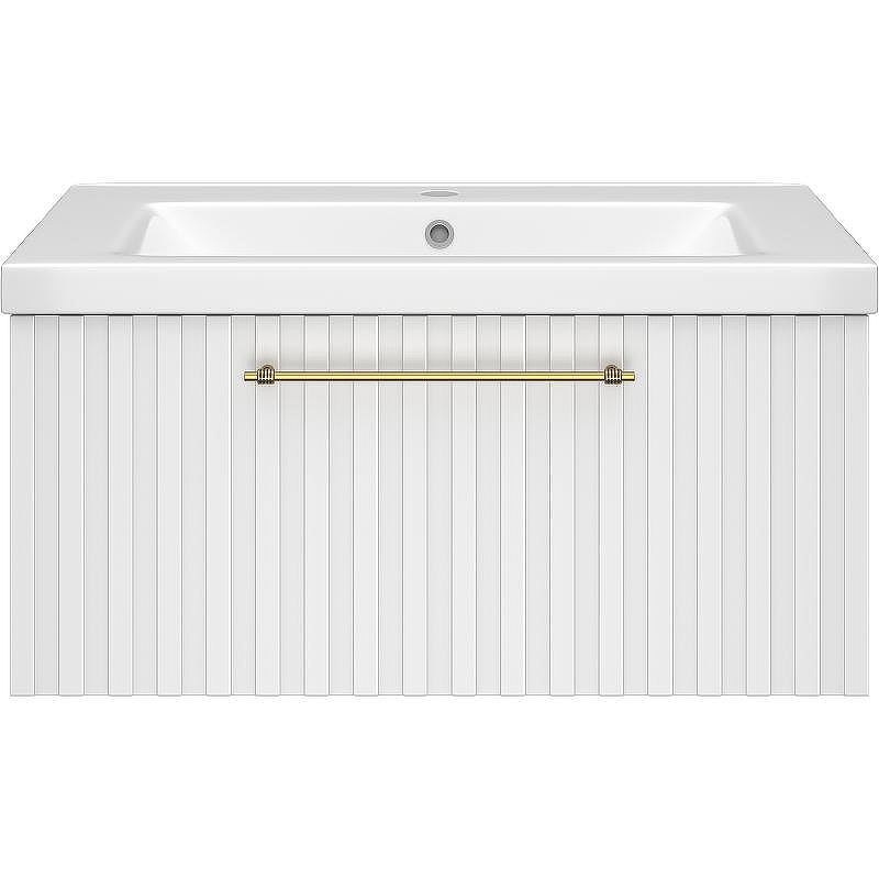 Тумба с раковиной Brevita Alicante 80 УТ000015977 подвесная Белая матовая, купить, цена, заказать, магазин, доставка, скидка, промокод, купить, цена, заказать, магазин, доставка, скидка, промокод