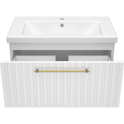 Тумба с раковиной Brevita Alicante 80 УТ000015977 подвесная Белая матовая