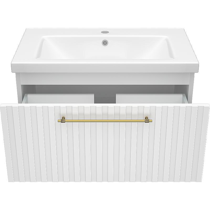 Тумба с раковиной Brevita Alicante 80 УТ000015977 подвесная Белая матовая, купить, цена, заказать, магазин, доставка, скидка, промокод, купить, цена, заказать, магазин, доставка, скидка, промокод