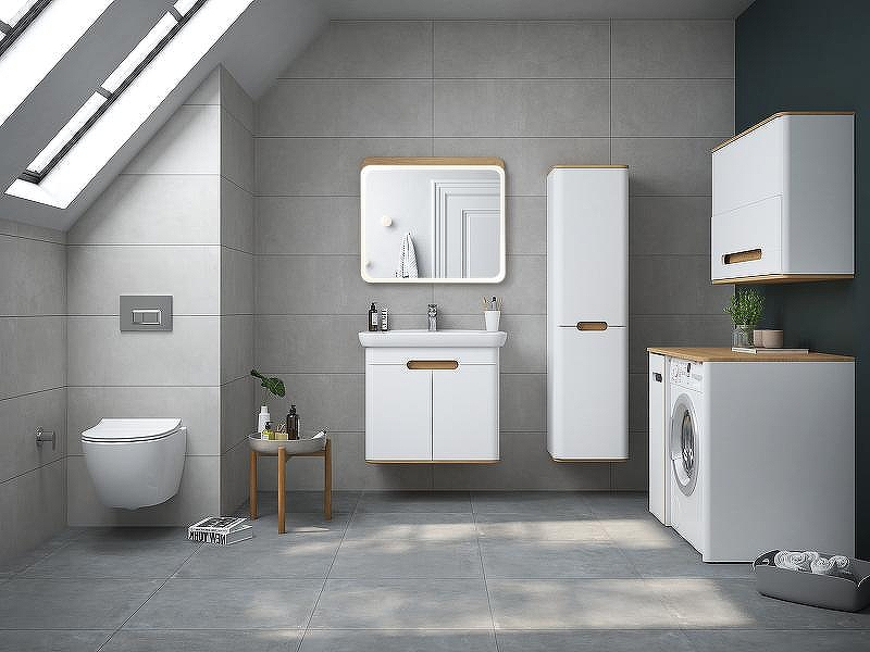 Шкаф пенал Vitra Sento 40 R 60842 подвесной с бельевое корзиной Белый матовый, купить, цена, заказать, магазин, доставка, скидка, промокод, купить, цена, заказать, магазин, доставка, скидка, промокод