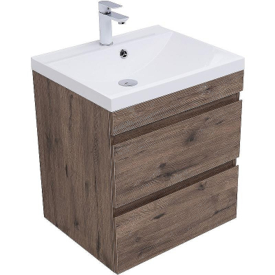 Тумба под раковину Aquanet Нота New 60 334191 подвесная Дуб веллингтон табак