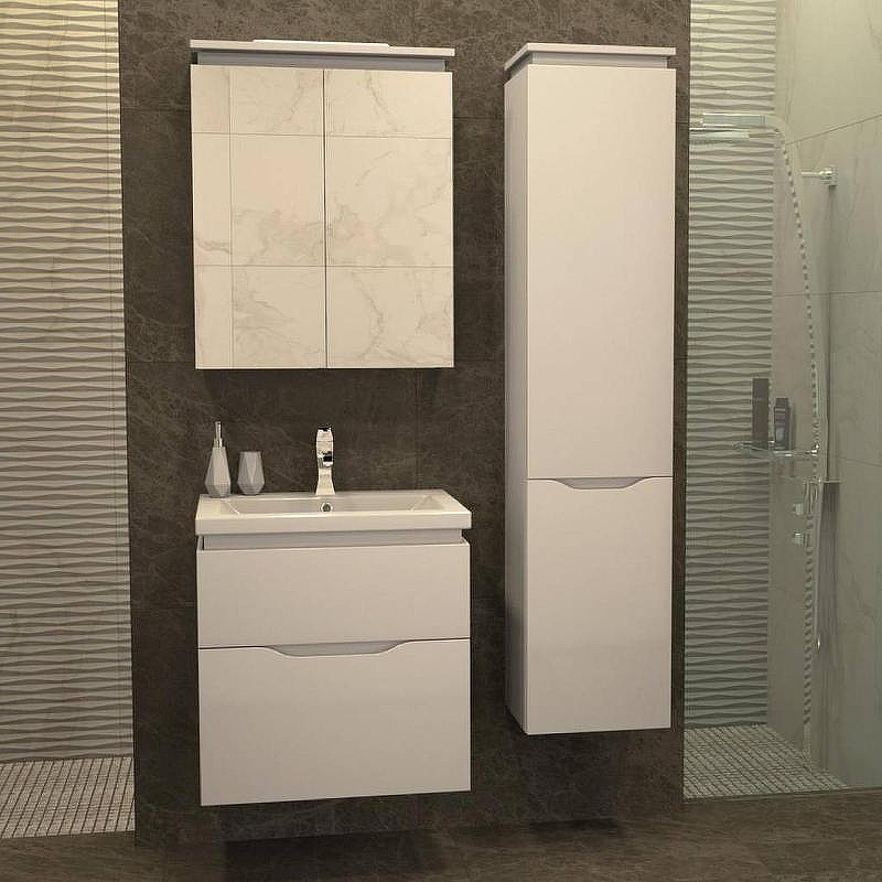 Зеркальный шкаф Orange Monaco 60 ZSMO 60 W с подсветкой Белый, купить, цена, заказать, магазин, доставка, скидка, промокод, купить, цена, заказать, магазин, доставка, скидка, промокод